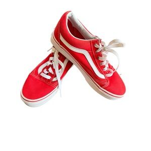 VANS Old Skool Racing Red & White Women’s Size 7.5/Men’s size 6